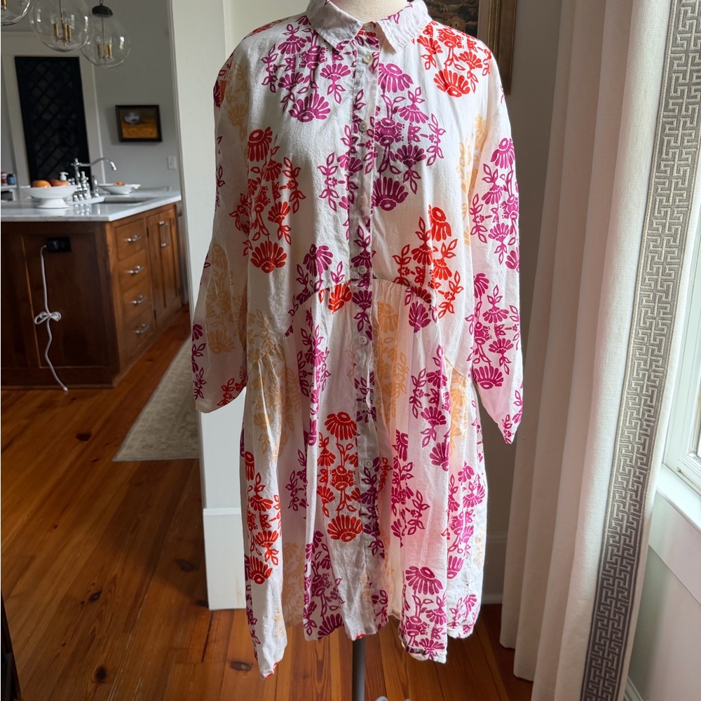 Ro’s Garden Floral Button-Up Dress